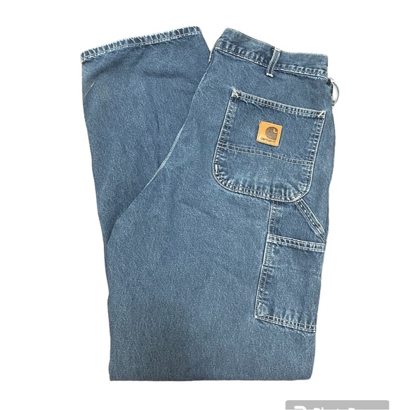 Carhartt Other - Carhartt Men’s Blue Jeans Cargo Utility Outdoor Workwear Pants Size 36 x 32